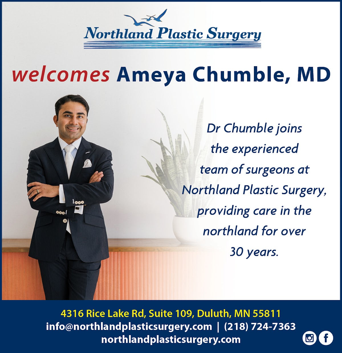 Ameya Chumble, MD - Northland Plastic Surgery | Aesthetic Surgery | Duluth, MN